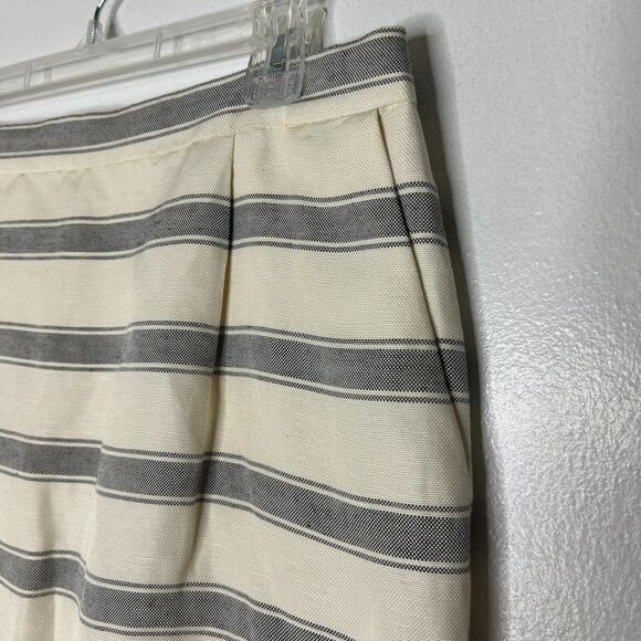 J Crew Striped Linen Silk Pencil Skirt Women's Size 8 Classic Fit - Picture 2 of 11